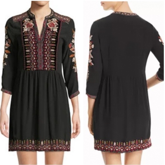 Johnny Was Jyll Embroidered Silk Dress NWT - Picture 1 of 11